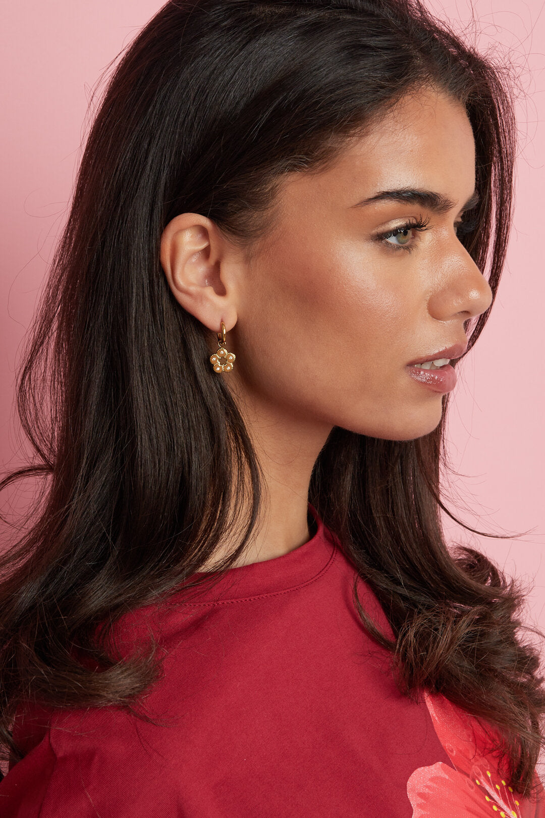 Elegant Flower Drop Earrings for Women - Silver & Gold