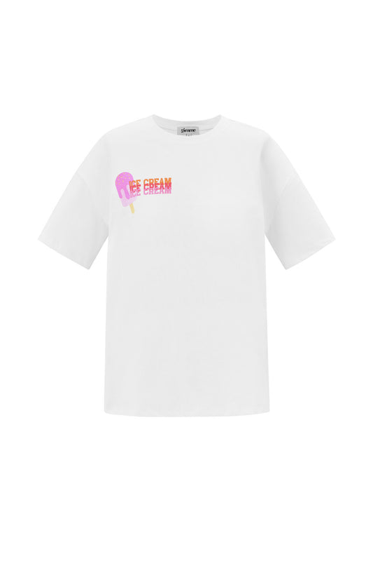 Stylish Letter Print Cotton T-Shirt for Spring/Summer