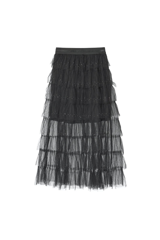 Stylish Black All-Fit Polyester Skirt for Any Occasion