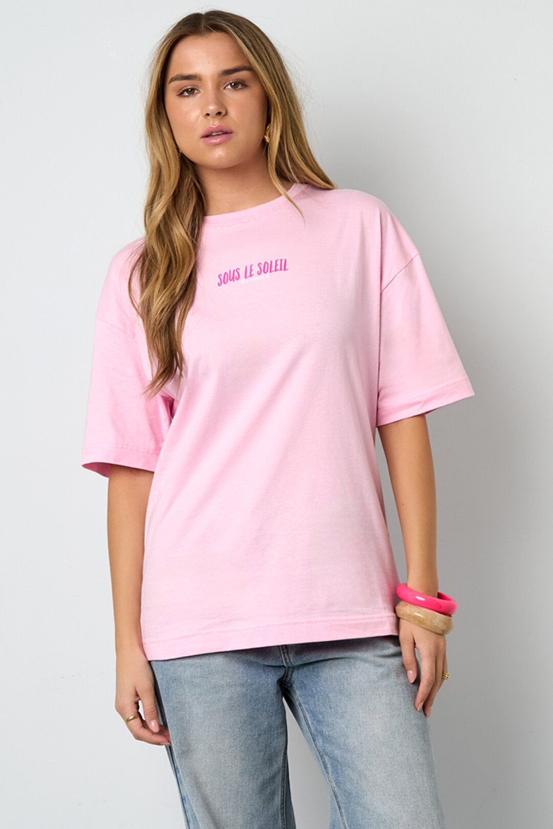 Comfortable All-Fit Cotton T-Shirts in Pink & Baby Blue