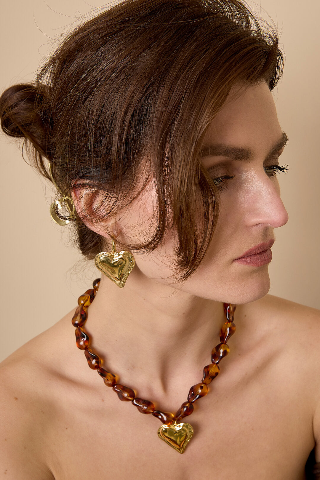 Lumé Simple Heart Drop Earrings for Daily Wear
