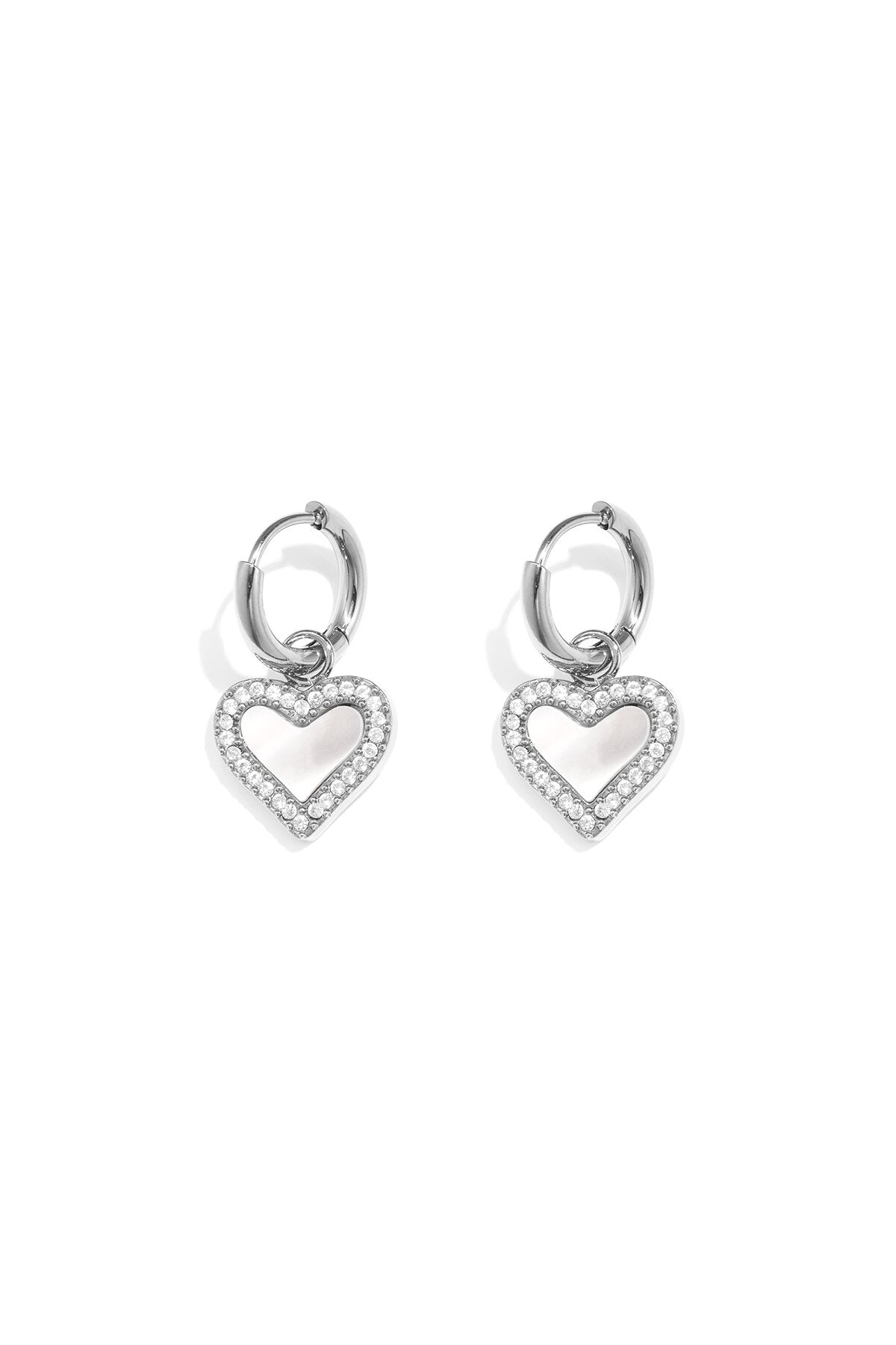 Elegant Heart-Shaped Shell Drop Earrings