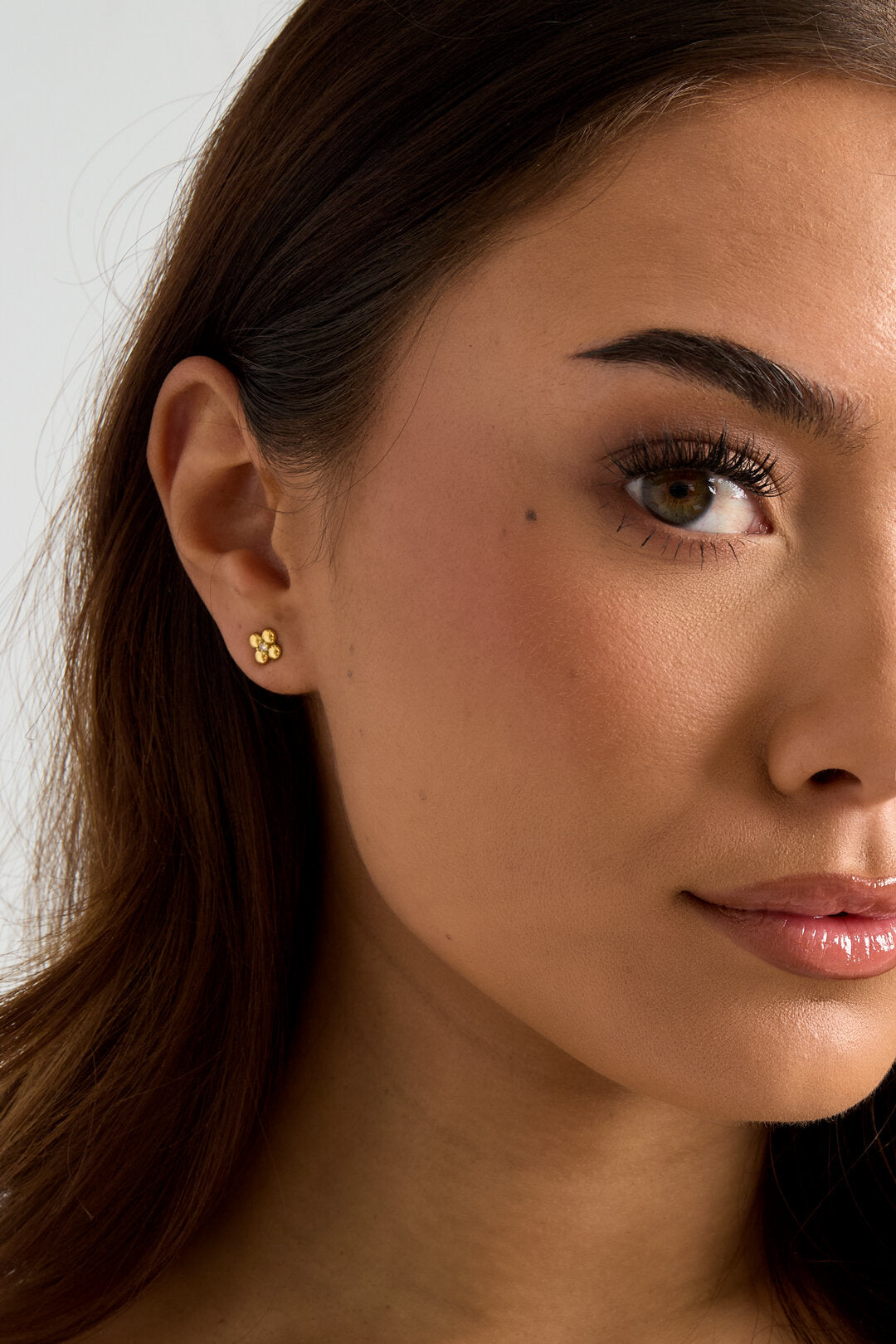 Elegant Mini Flower Stud Earrings - Silver & Gold