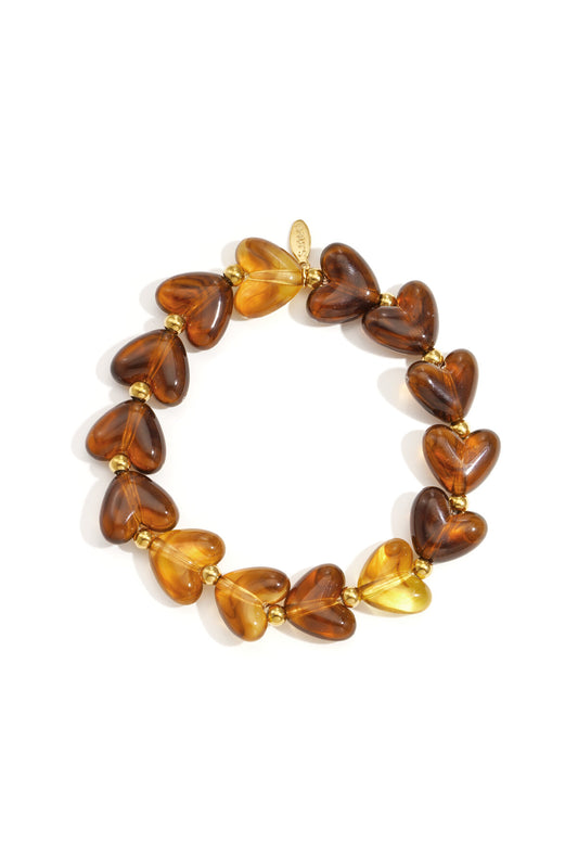Armband hart kralen wit/gebroken wit acryl van Yehwang