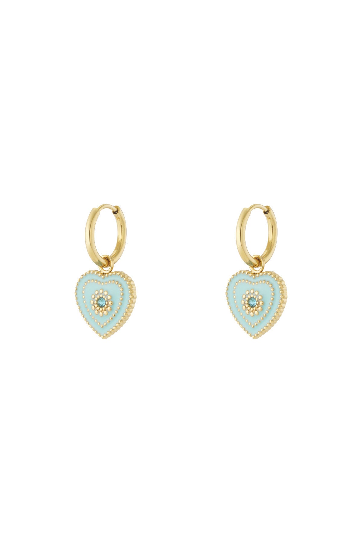 Elegant 14K Gold Plated Heart Drop Earrings for Women