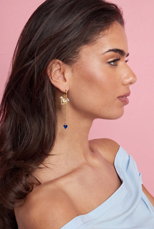 Elegant Gold Heart Loop Earrings for Women
