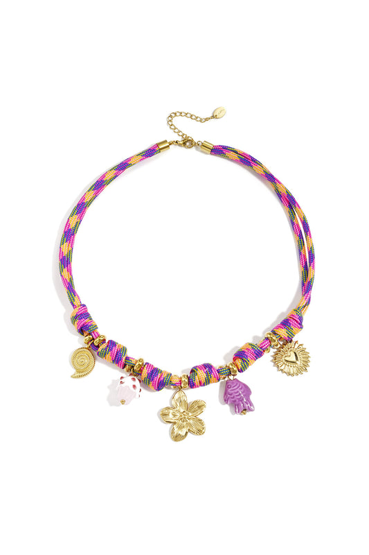 Elegant Purple Braided Necklace for Women - Spring/Summer Essential