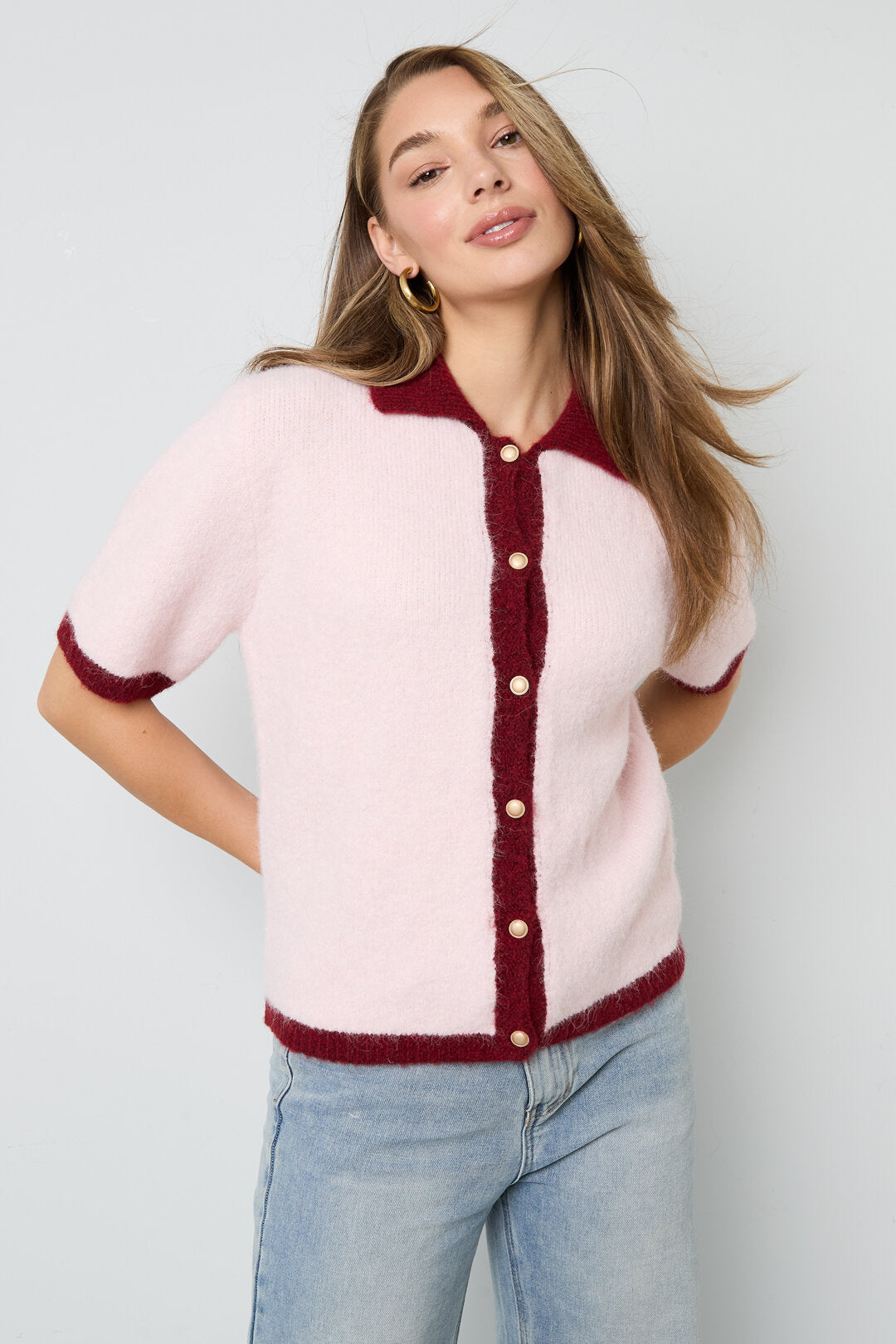 Soft Knit Cardigan for Spring/Summer in Pink, Blue & Beige