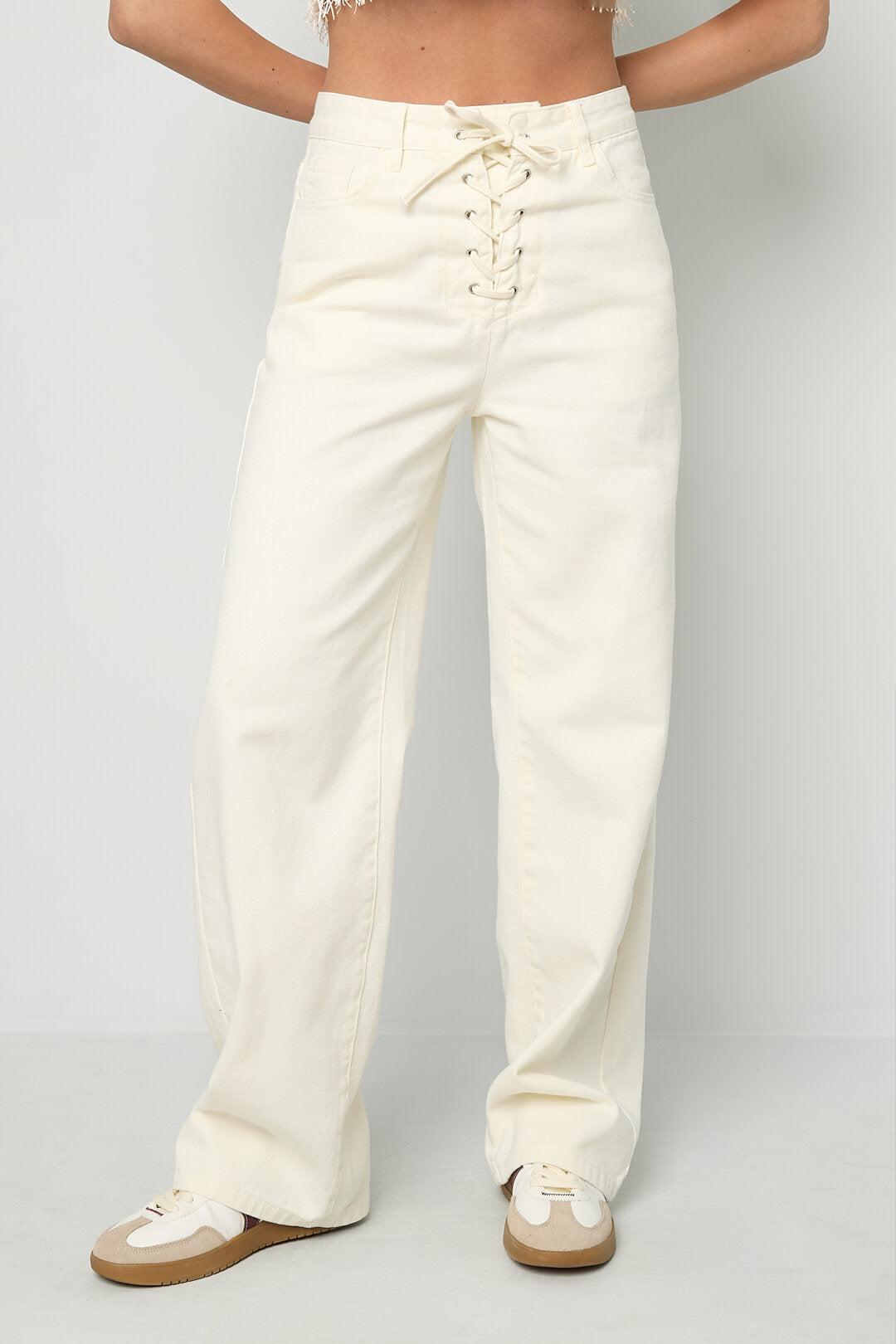Gimme Off-White Straight Denim Pants - All Fit Comfort