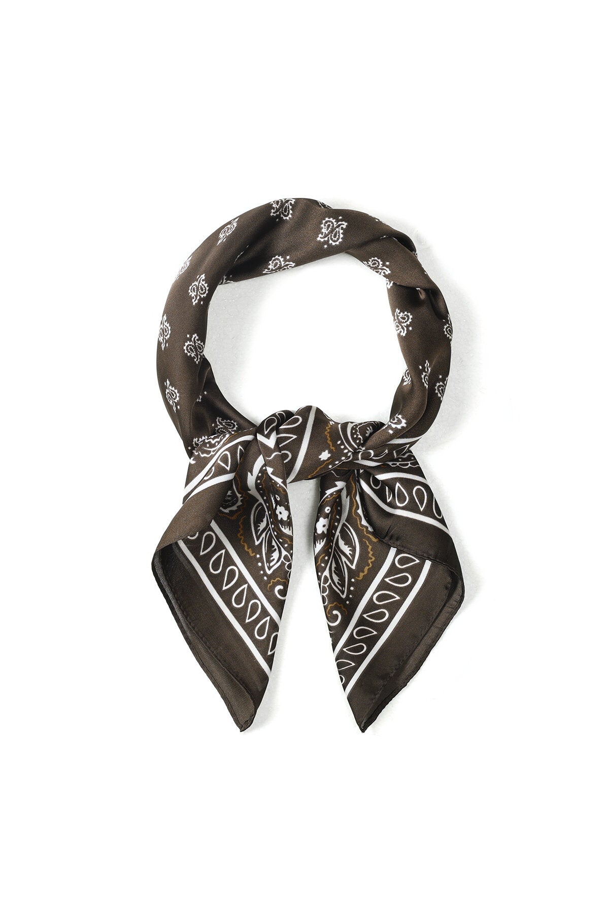 Elegant Dark Brown Paisley Summer Scarf for Women