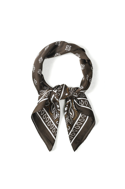 Elegant Dark Brown Paisley Summer Scarf for Women