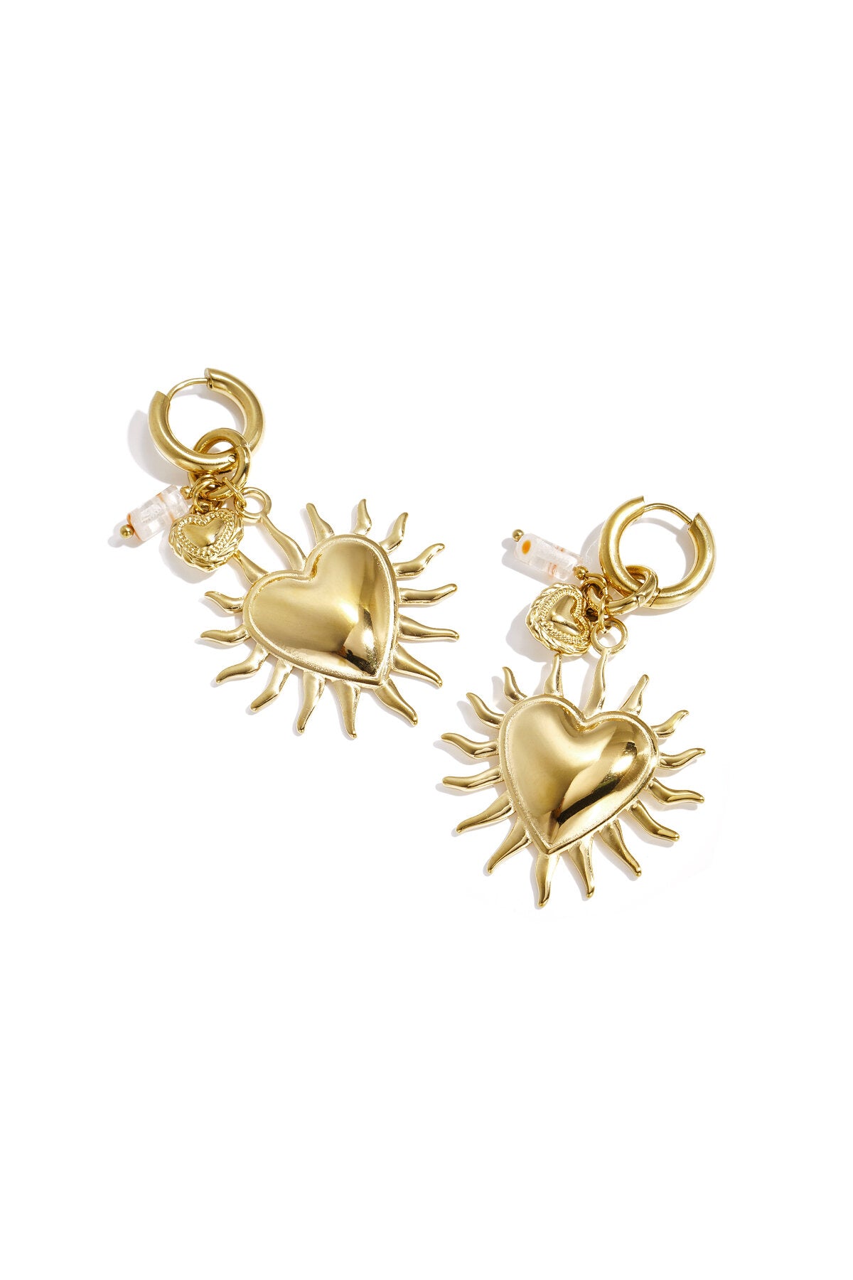 Elegant Gold-Color Heart Dangle Earrings for Women