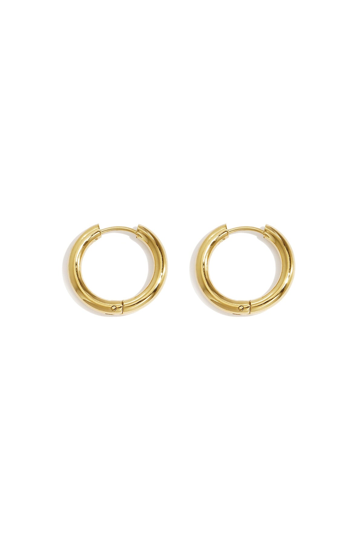 Elegant Stainless Steel Hoop Earrings - Silver & Gold