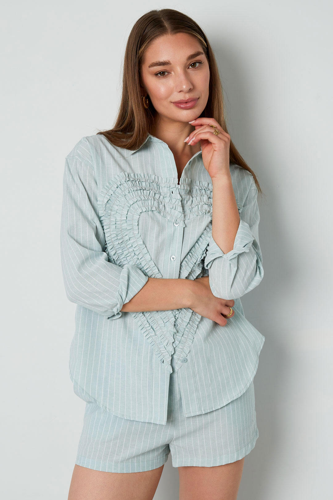 Elegant Cotton Striped Blouse for Spring/Summer