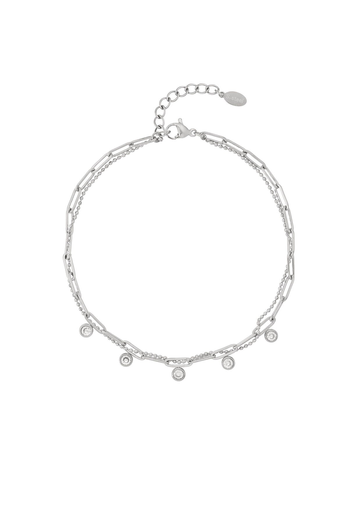 Elegant 14K Gold Plated Rhinestone Ankle Bracelet