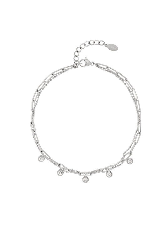 Elegant 14K Gold Plated Rhinestone Ankle Bracelet