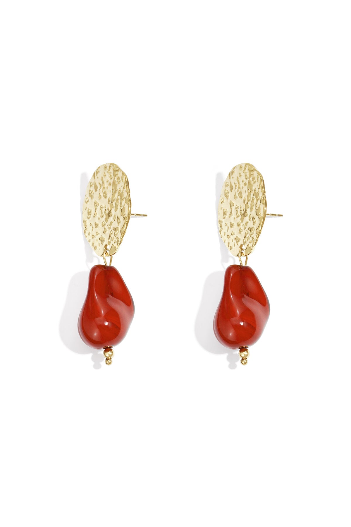 Elegant Crimson & Dark Brown Drop Earrings for Winter