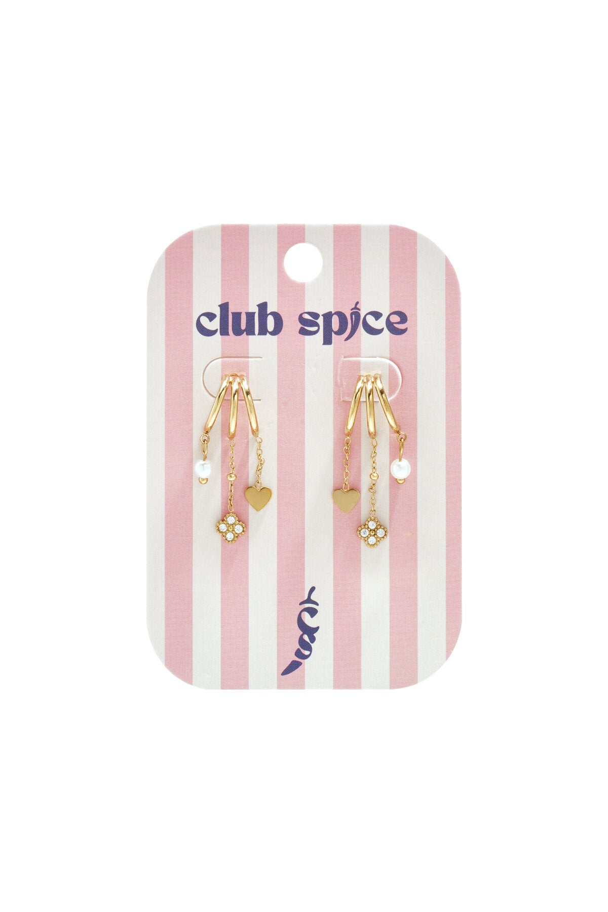 Elegant Heart & Clover Drop Earrings - All Fit