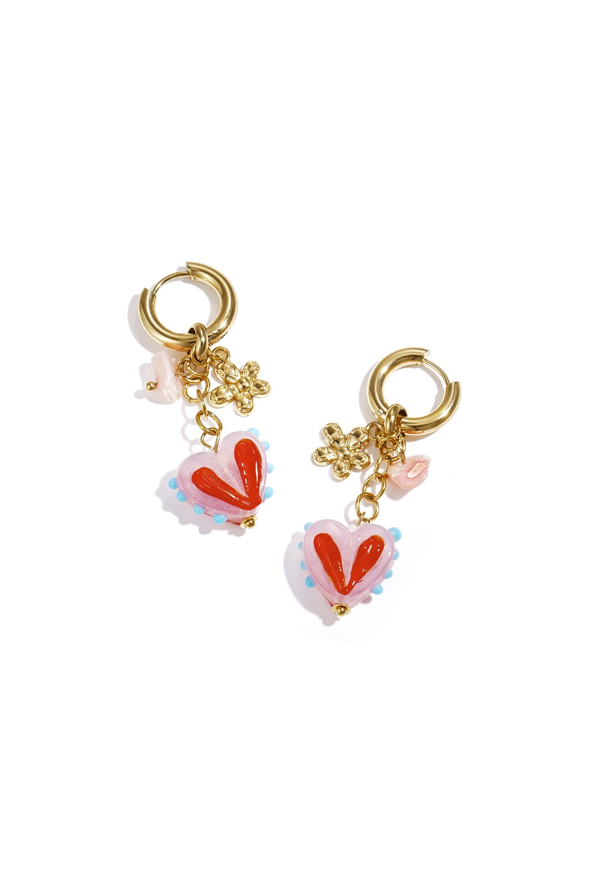 Charming Pink & Blue Bead Earrings for Spring/Summer