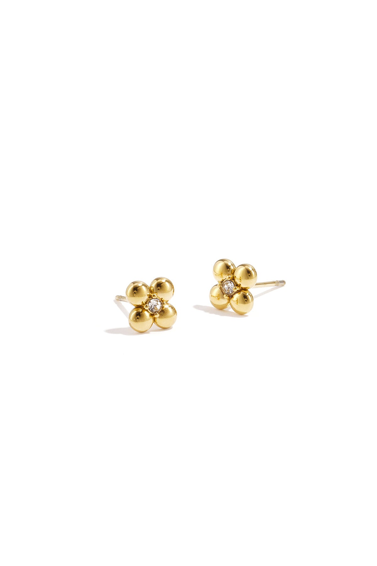 Elegant Mini Flower Stud Earrings - Silver & Gold