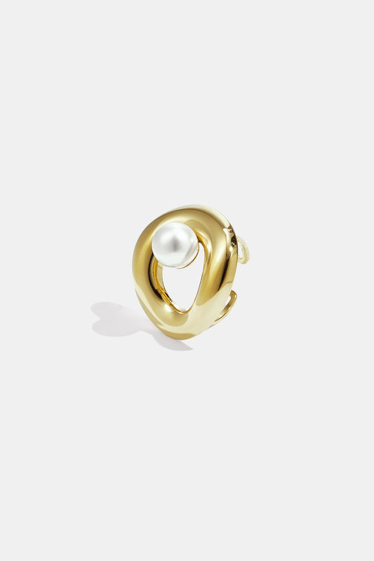 Elegant Adjustable Statement Ring in Silver & Gold