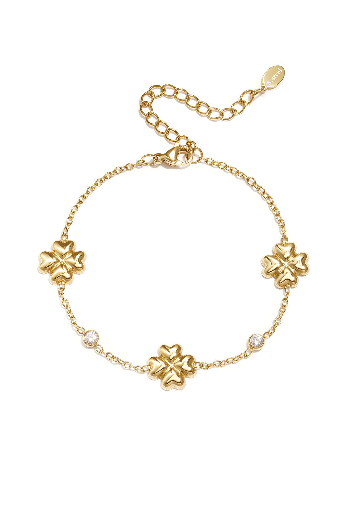 Stylish Silver & Gold Clover Charm Bracelets
