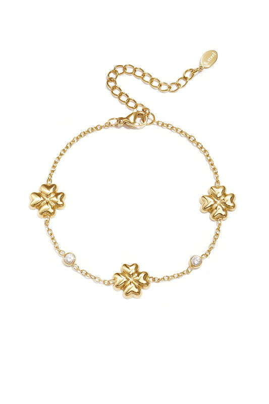 Stylish Silver & Gold Clover Charm Bracelets