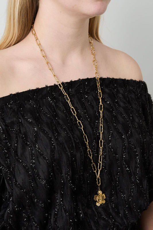 Elegant Long Necklace in Silver & Gold for Everyday Wear