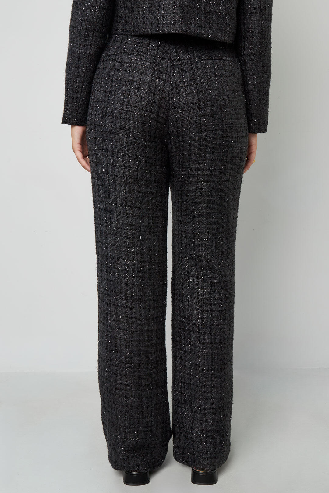 Elegant Checkered Straight Pants for Fall/Winter