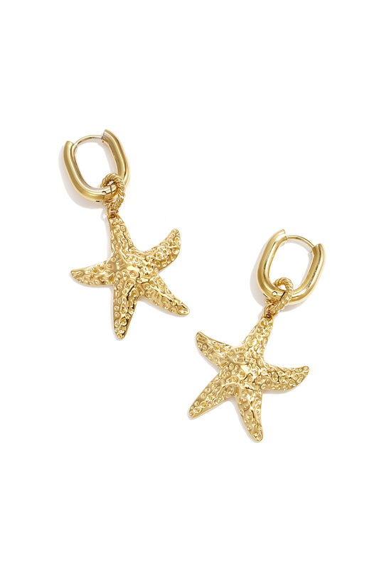 Elegant Starfish Drop Earrings for Women, Silver & Gold