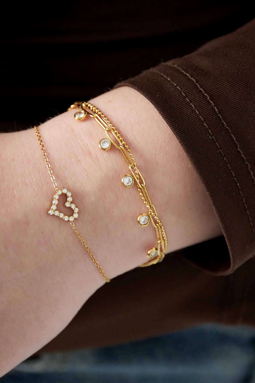 Elegant 14K Gold Plated Charm Bracelet for Women
