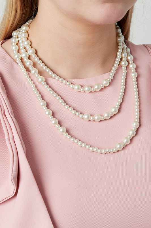 Elegant White Artificial Pearl Long Necklace for Women