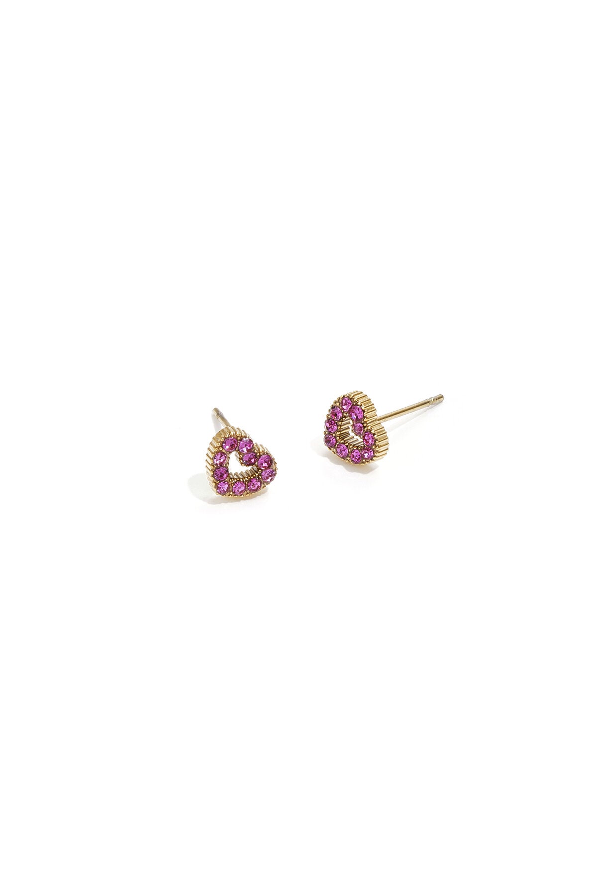 Elegant Heart Shaped Rhinestone Stud Earrings