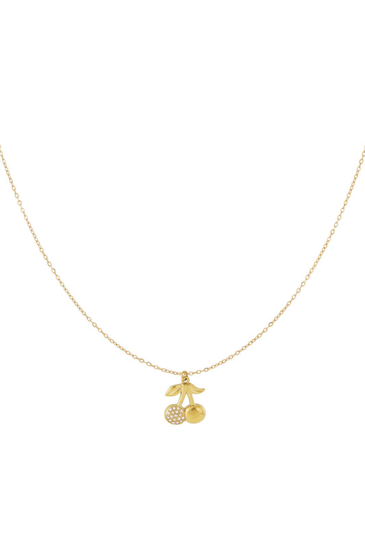 Elegant Rhinestone Fruit Pendant Necklace, All Fit