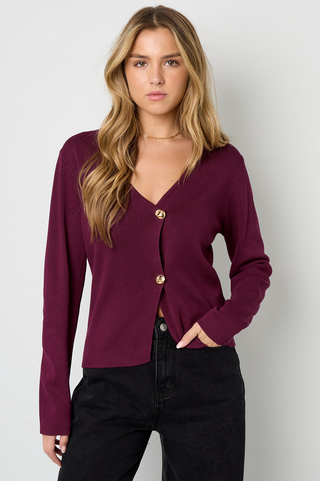 Elegant Viscose Knit Cardigan for Fall/Winter
