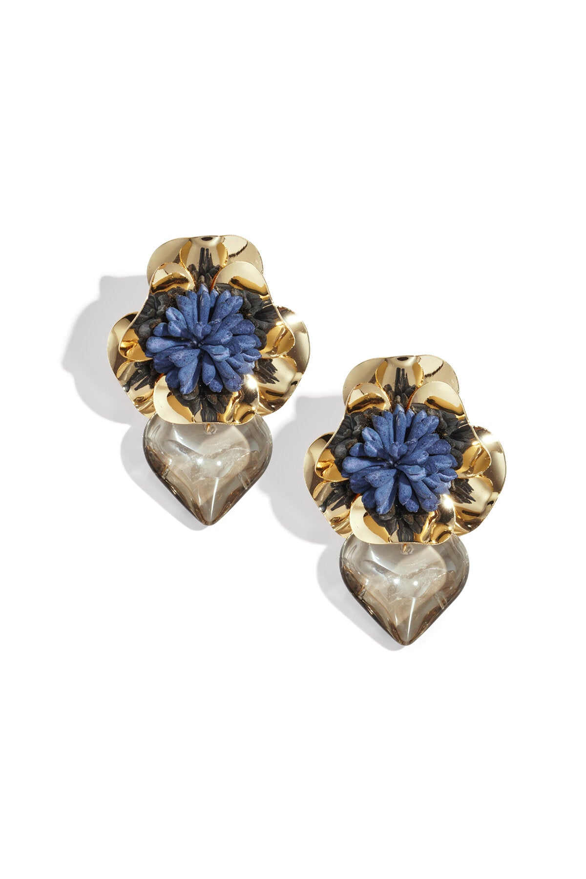 Elegant Flower Heart Drop Earrings for Fall/Winter