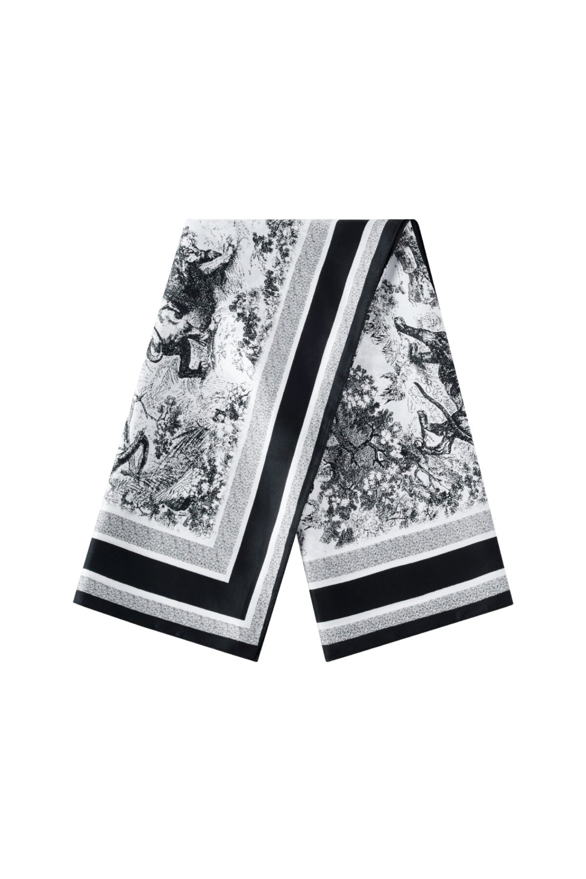 Elegant Grey & Black Summer Scarf for Women
