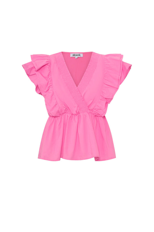 Elegant Ruffle Edge Sleeveless Top for Spring/Summer