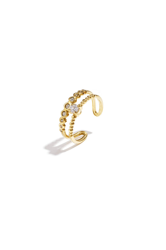 Elegant Adjustable Rhinestone Ring - All Fit