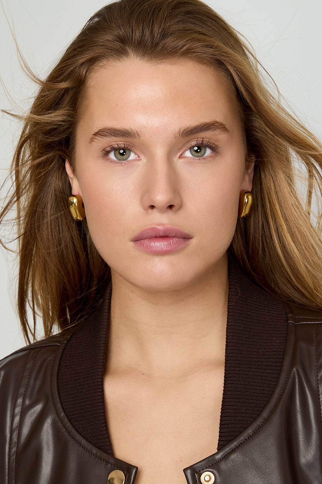 Elegant 14K Gold Plated Heart Hoop Earrings