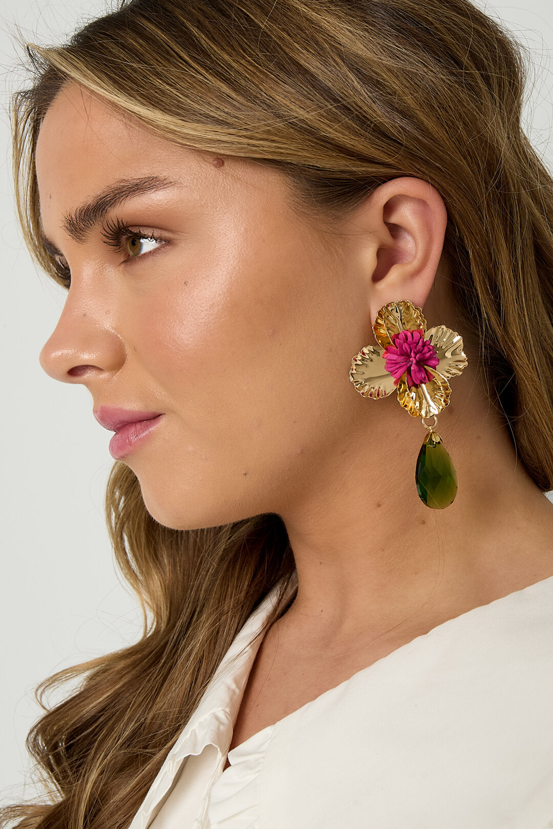 Luxurious Red & Green Drop Earrings for Holiday Glam