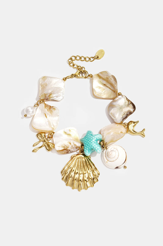 Elegant Gold Beaded Bracelet for Spring/Summer Romance