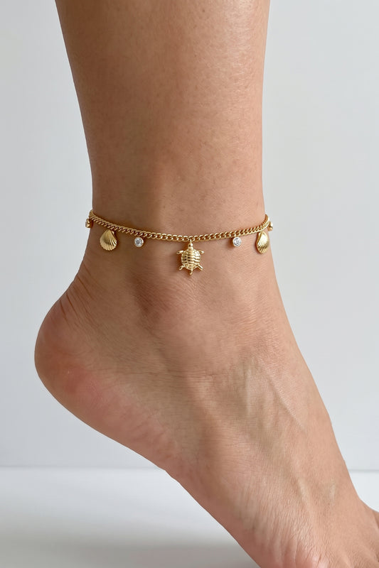 Stylish Gold Color Stainless Steel Ankle Bracelet
