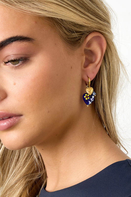 Stylish Heart Loop Drop Earrings for Winter