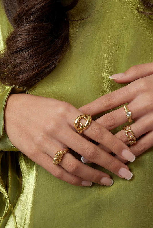 Elegant 14K Gold Plated Statement Ring for Everyday Glam