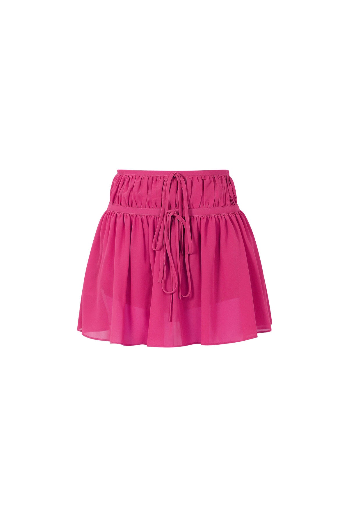 Gimme Spring/Summer Woven Mini Skirt - Apricot, Rose Red & Green