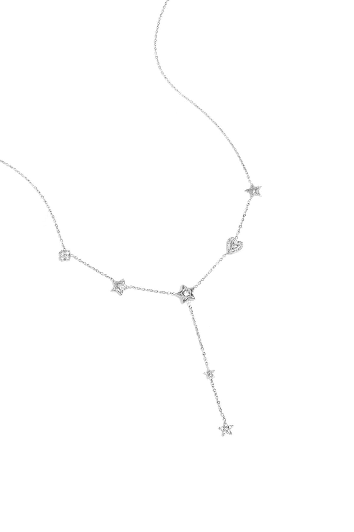 Elegant Heart & Star Pendant Necklace for Women