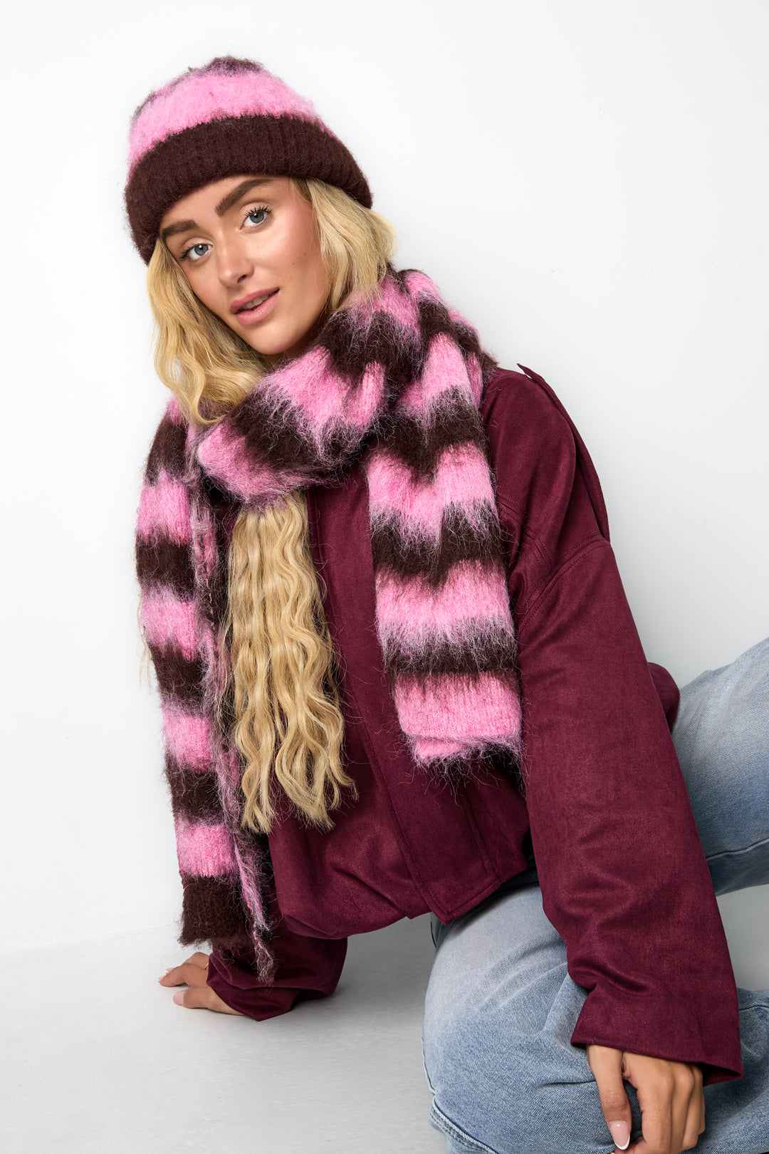 Wintersjaals met strepen, casual, polyester, dagelijkse accessoires