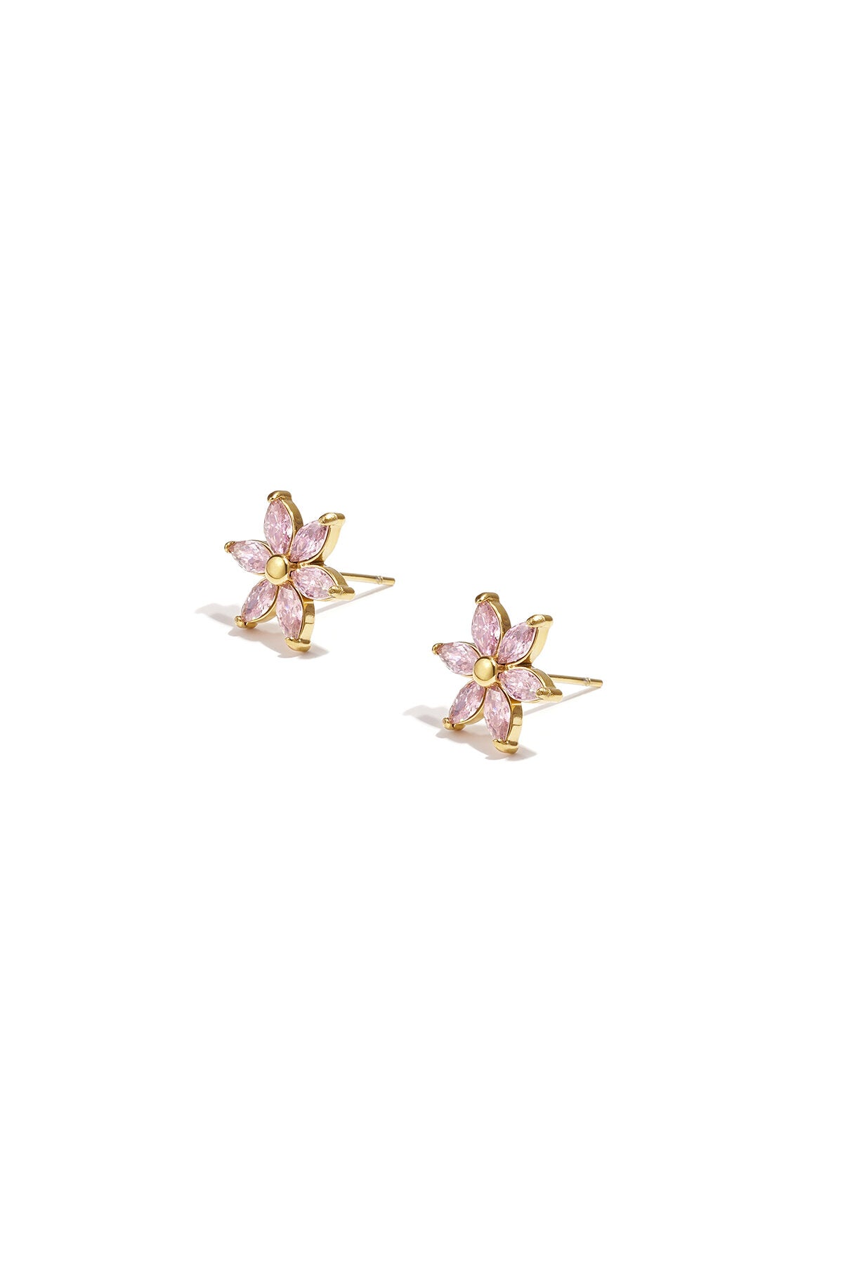 Elegant Pink Flower Stud Earrings for Women