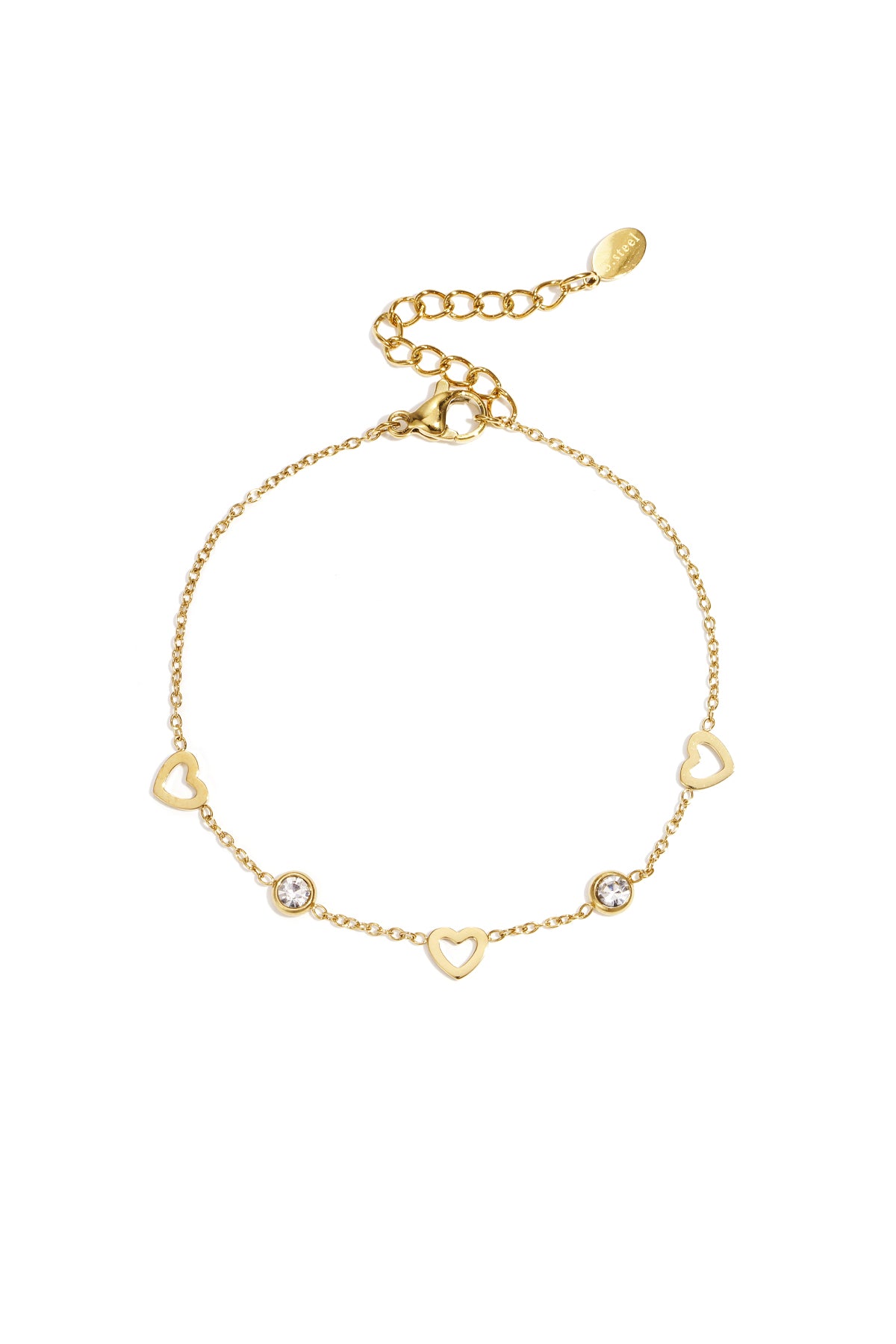 armband met hart en diamant bedels